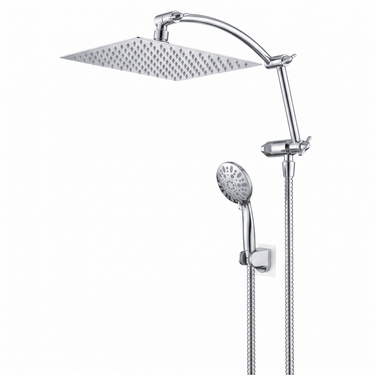 Rainfall Shower Head Combo 10 inch Rainfall, 7 Spray Settings, Easy 15 Minute Install