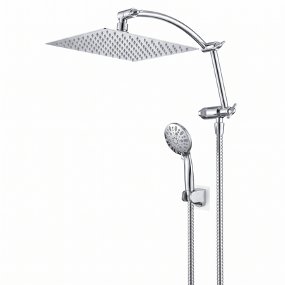Rainfall Shower Head Combo 10 inch Rainfall, 7 Spray Settings, Easy 15 Minute Install